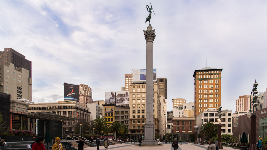 Union Square and the Monument in San Francisco