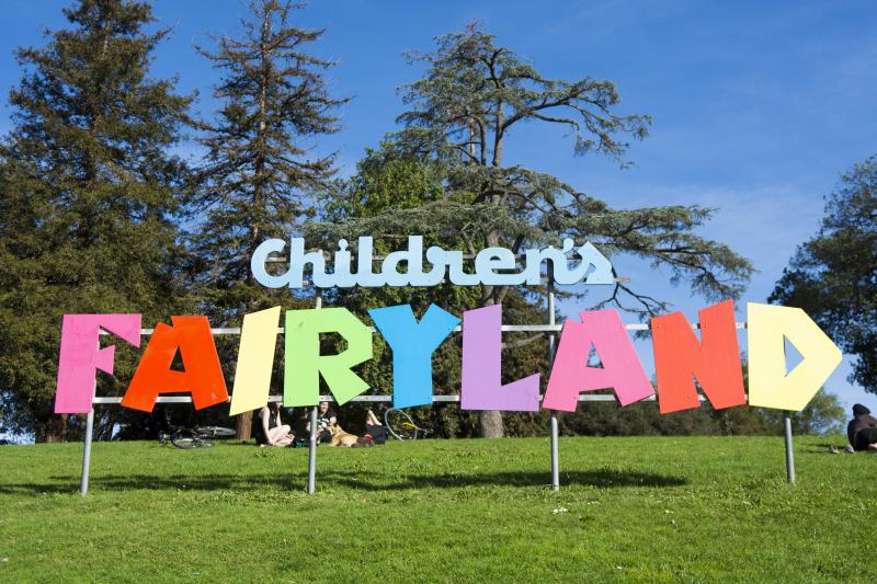 Children's Fairyland in Oakland sits on Lake Merritt. It is about a 20-minute walk from the 19th Street/Oakland BART Station.