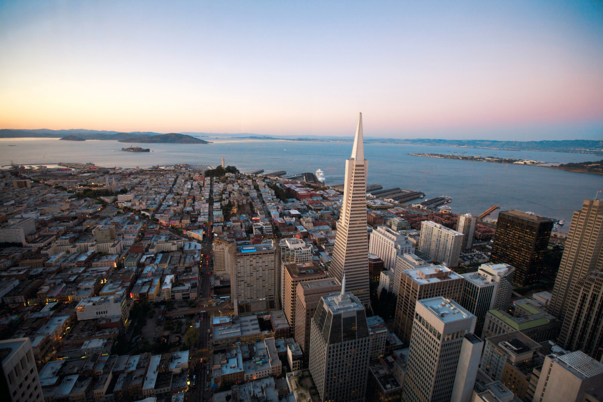 An aerial view of San Francisco.