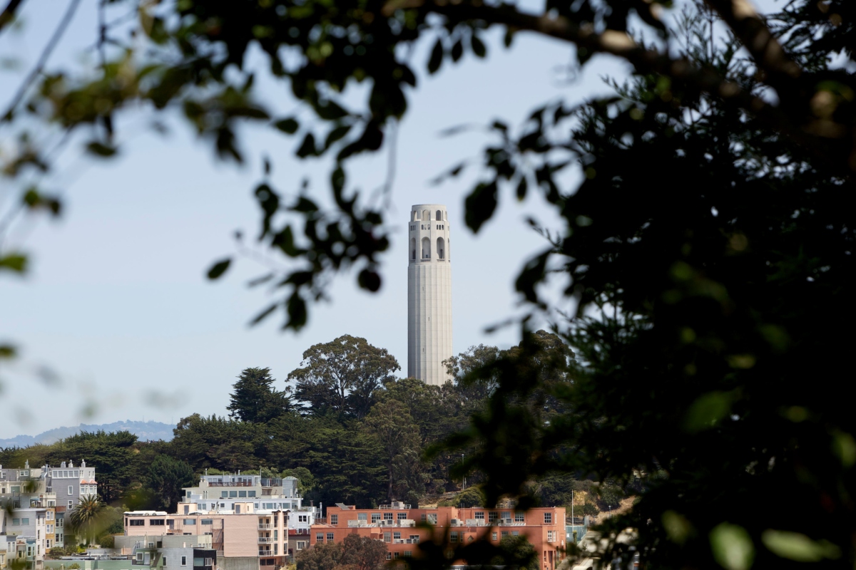 Coit Tower in San Francisco's Telegraph Hill.