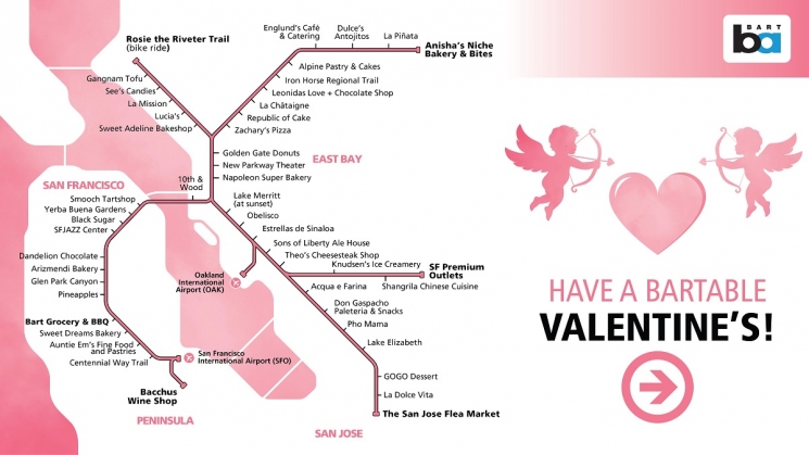 Valentine's Day BART map
