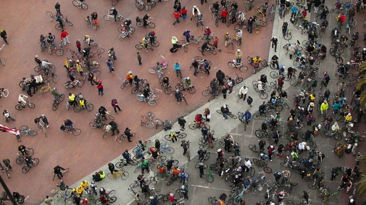 SF critical mass aerial shot