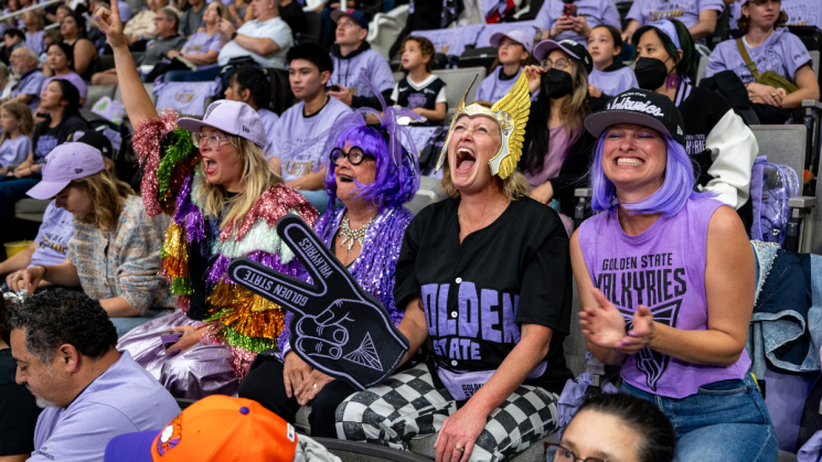 Crowds cheer on the Golden State Valkyries at Chase Center