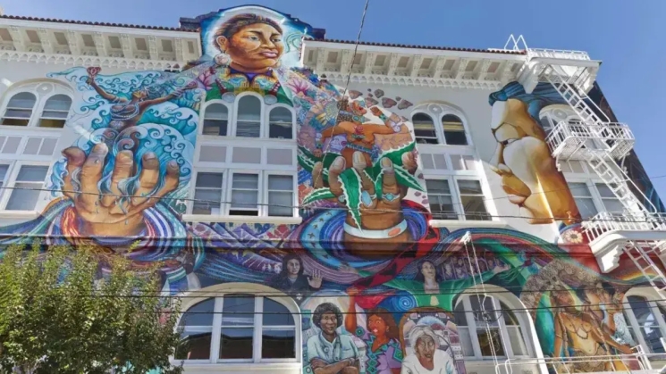 Murals on the Women's Building in the Mission District. Photo courtesy of San Francisco Travel. 