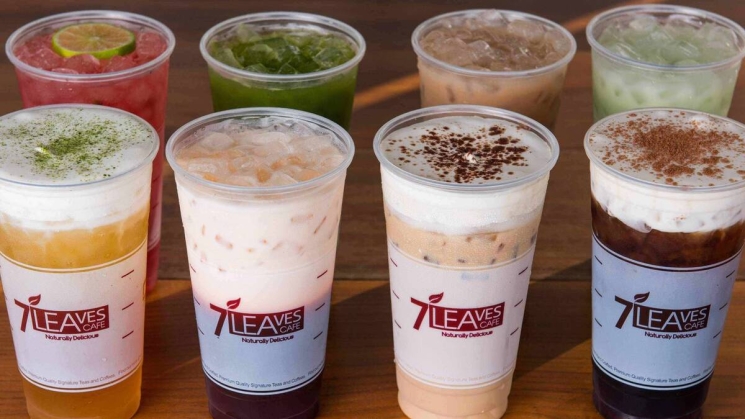 Drinks at 7 Leaves Cafe. Photo courtesy of Uber Eats. 