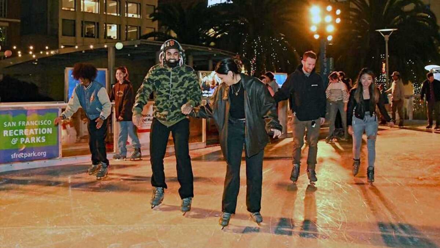 Take a spin on the ice at Union Square. Photo courtesy of Union Square Ice Rink.