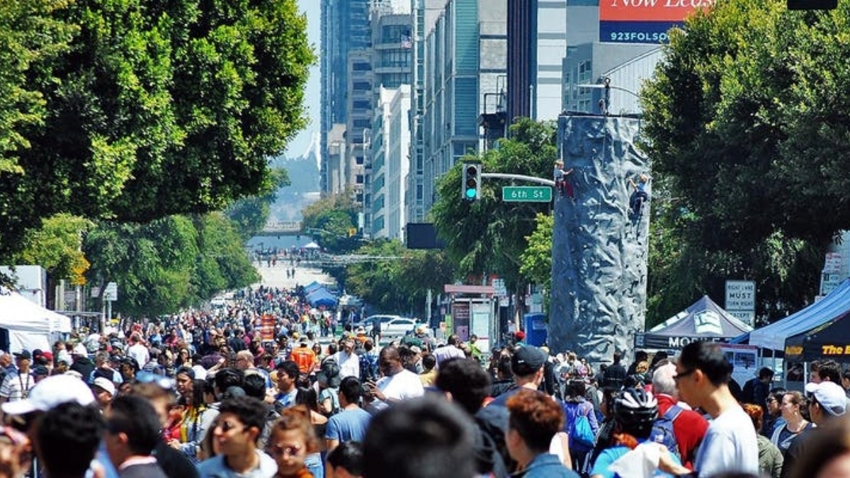 sunday streets San Francisco near BART