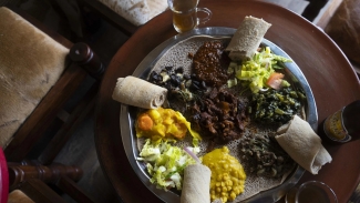Addis Ethiopian is a popular East Bay spot for Ethiopian food. Photo courtesy of Addis Ethiopian. 
