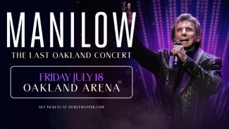 Don't miss your chance to see musical legend Barry Manilow in Oakland. Photo courtesy of Oakland Arena.