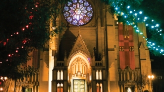 Grace Cathedral is beautiful year-round, but especially around the holidays. Photo courtesy of Grace Cathedral. 