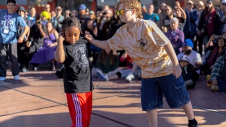 Hip Hop on the Plaza is a super fun event for all ages. Photo courtesy of Civic Center Community Benefit District.