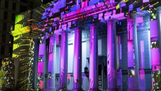 Stroll the streets during Lets Glow SF.  Photo courtesy of Downtown SF.