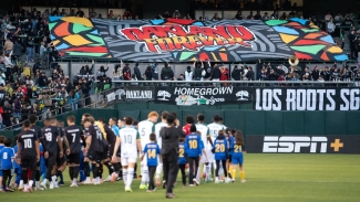 Join the action this weekend as the Roots play the Riverhounds in the East Bay. Photo courtesy of The Oaklandside.