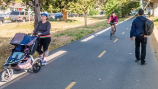 Tackle the full 10.7 mile out-and-back hike or trek from BART to BART. Photo courtesy of Rails to Trails Conservancy.