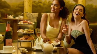 High tea inside The Fairmont's Laurel Court is the ultimate treat. Photo courtesy of The Fairmont San Francisco.