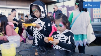 Kids can create slime at Thrill-O-Ween. Photo courtesy of Chase Center. 