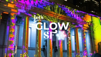 There's nothing quite like the bright and cheerful holiday lights display of Let's Glow SF. Photo courtesy of Downtown San Francisco. 