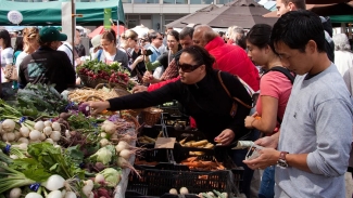 Don't miss the farmers market at the San Francisco Ferry Building. Photo courtesy of Visit California.