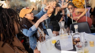 Watch this year's Super Bowl on a rooftop lounge in Oakland. Photo courtesy of Eventbrite. 