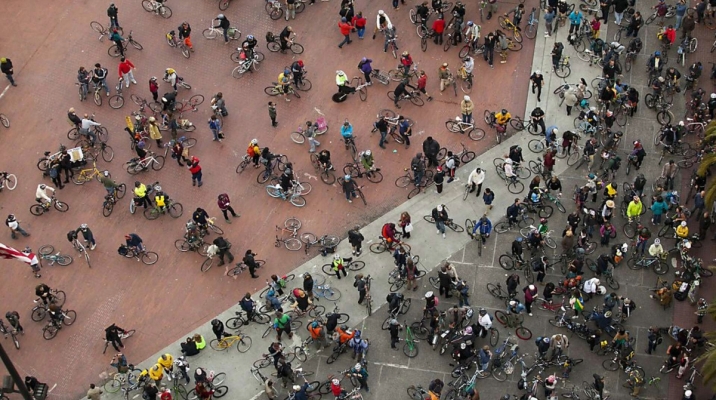 SF critical mass aerial shot