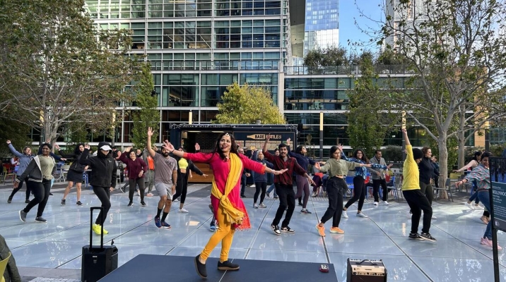 Bollywood dancing at Salesforce Park. Photo courtesy of Transbay Joint Powers Authority.